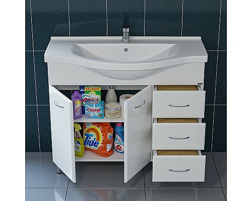 Тумба под раковину СанТа Эльбрус 100 201107 Белая