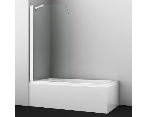 Шторка на ванну WasserKRAFT Leine 80 35P01-80WHITEFixed профиль Белый стекло прозрачное