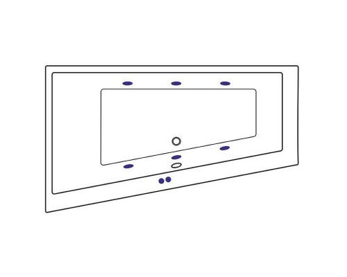 Акриловая ванна Excellent Sfera Slim 170x100 L Soft Золото с гидромассажем