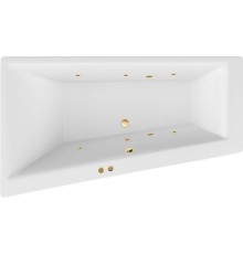 Акриловая ванна Excellent Sfera Slim 170x100 L Soft Золото с гидромассажем