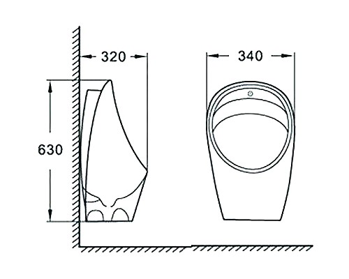 Писсуар CeramaLux X560S Белый с сенсорным механизмом смыва