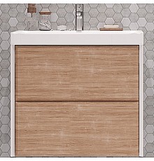 Тумба под раковину Velvex Gesso 70 tp.GES.9696.70.2Y подвесная Белая матовая Дуб сонома