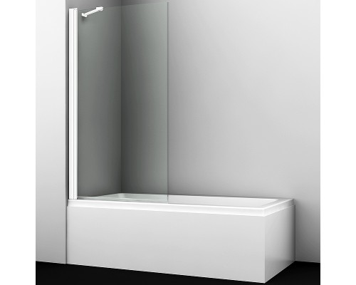 Шторка на ванну WasserKRAFT Berkel 80 48P01-80WFixed профиль Белый стекло прозрачное