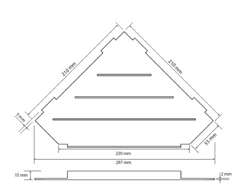 Полка Bemeta Cytro 101302450 угловая Черная матовая