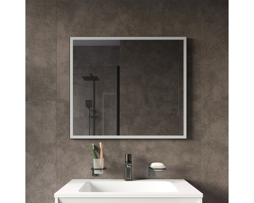 Зеркало Iddis Slide 80 SLI8000i98 с подсветкой с подогревом Черное c сенсорным выключателем и диммером