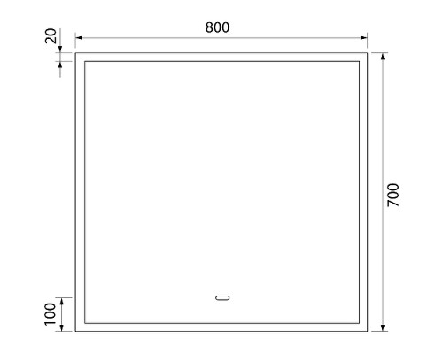 Зеркало Iddis Slide 80 SLI8000i98 с подсветкой с подогревом Черное c сенсорным выключателем и диммером