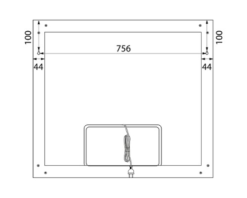 Зеркало Iddis Slide 80 SLI8000i98 с подсветкой с подогревом Черное c сенсорным выключателем и диммером