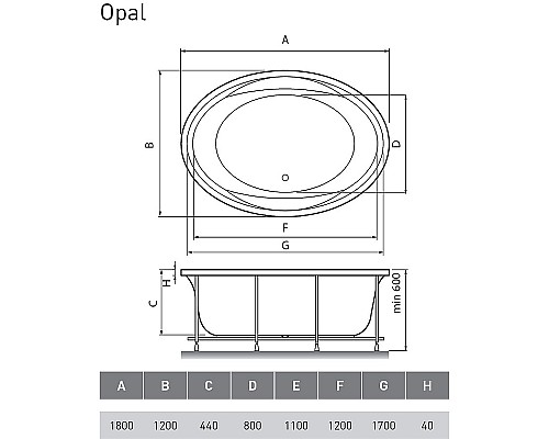 Акриловая ванна Vayer Opal 180x120 Гл000006826 без гидромассажа Акриловая ванна Vayer Opal 180x120 Гл000006826 без гидромассажа