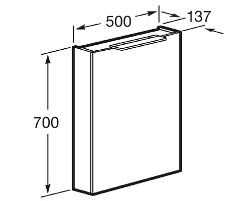 Зеркальный шкаф Roca Oleta 50 L A857643501 с подсветкой Белый матовый