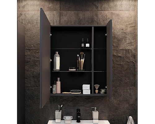 Комплект мебели для ванной STWORKI Кронборг 70 477819 Темное дерево Серый
