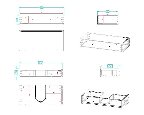 Комплект мебели для ванной STWORKI Кронборг 70 477819 Темное дерево Серый