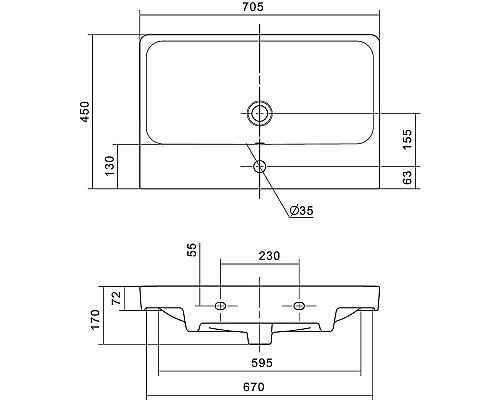 Комплект мебели для ванной STWORKI Кронборг 70 477819 Темное дерево Серый