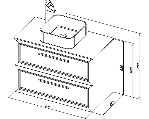 Тумба с раковиной STWORKI Эстерсунд 90 460325 подвесная Белая матовая Монте тиберио