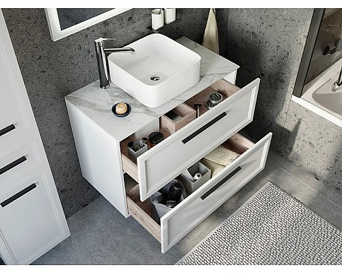 Тумба с раковиной STWORKI Эстерсунд 90 460325 подвесная Белая матовая Монте тиберио