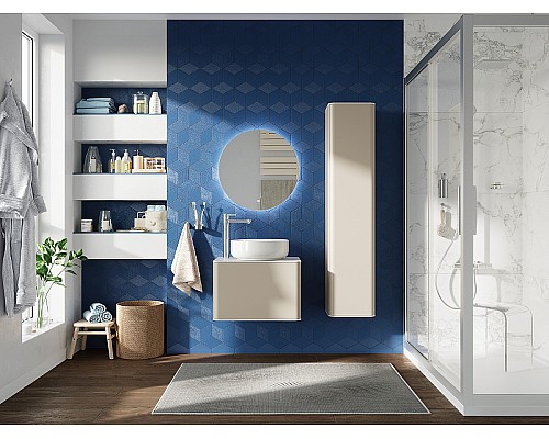 Шкаф пенал STWORKI Ноттвиль 33 ppJUL.150-216.215 подвесной Бежевый шелк