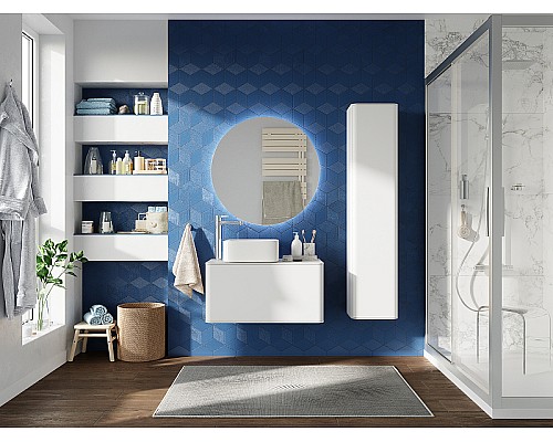 Тумба с раковиной STWORKI Ноттвиль 80 414408 подвесная Белая матовая