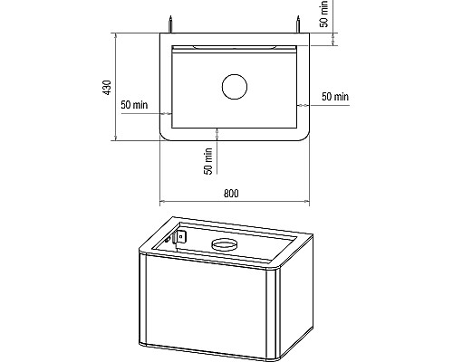 Тумба с раковиной STWORKI Ноттвиль 80 414408 подвесная Белая матовая
