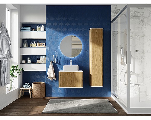 Тумба с раковиной STWORKI Ноттвиль 60 444538 подвесная Дуб верона