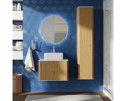 Тумба с раковиной STWORKI Ноттвиль 60 444538 подвесная Дуб верона