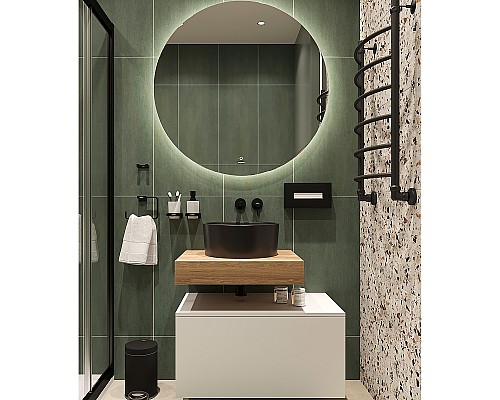 Комплект мебели для ванной STWORKI Ольборг 80 482712 подвесная Белая матовая Дуб французский