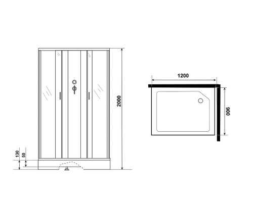 Душевая кабина Niagara Classic 120х90 NG-43295-14QBKG с гидромассажем