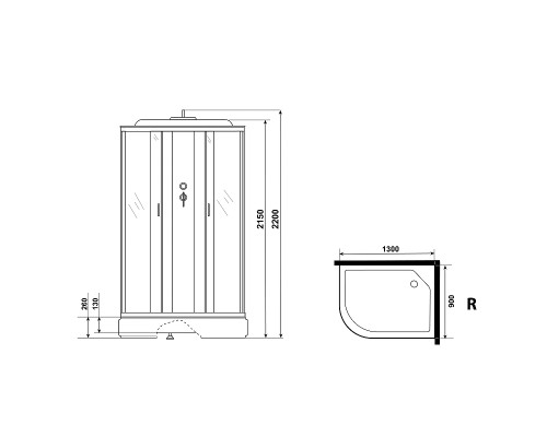 Душевая кабина Niagara Classic 130х90 R NG-33394-14RF с гидромассажем
