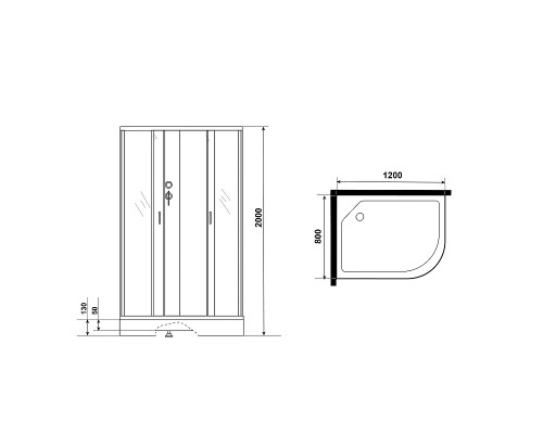 Душевая кабина Niagara Classic 120х80 L NG-3512-14LBK без гидромассажа