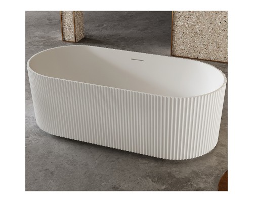 Ванна из искусственного камня Abber Stein 170х75 AS9601 Белая без гидромассажа