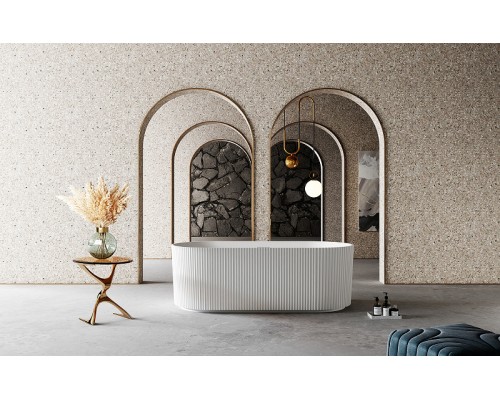 Ванна из искусственного камня Abber Stein 170х75 AS9601 Белая без гидромассажа