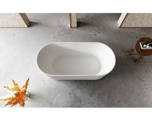 Ванна из искусственного камня Abber Stein 170х75 AS9601 Белая без гидромассажа