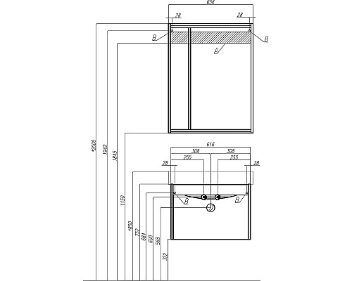 Зеркальный шкаф STWORKI Хельсинки 65 1A231902HI010 с подсветкой Белый глянец