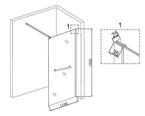 Душевая перегородка Niagara Nova 110 NG-661-11 профиль Хром стекло прозрачное