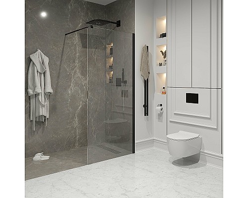 Душевая перегородка Niagara Nova 110 NG-683-11BLACK профиль Черный стекло прозрачное