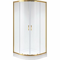 Душевой уголок Niagara Nova 100х100 NG-6407-08 GOLD профиль Желтое золото стекло прозрачное