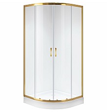 Душевой уголок Niagara Nova 100х100 NG-6407-08 GOLD профиль Желтое золото стекло прозрачное