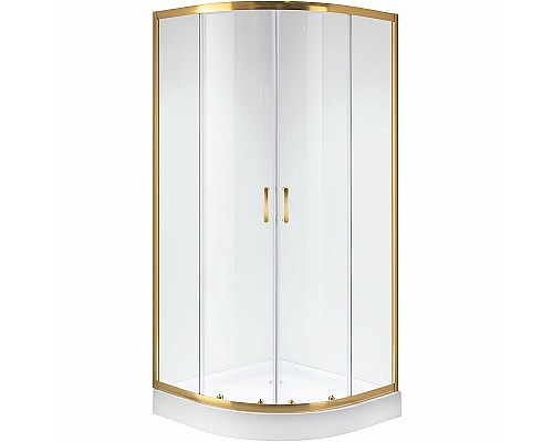Душевой уголок Niagara Nova 100х100 NG-6407-08 GOLD профиль Желтое золото стекло прозрачное