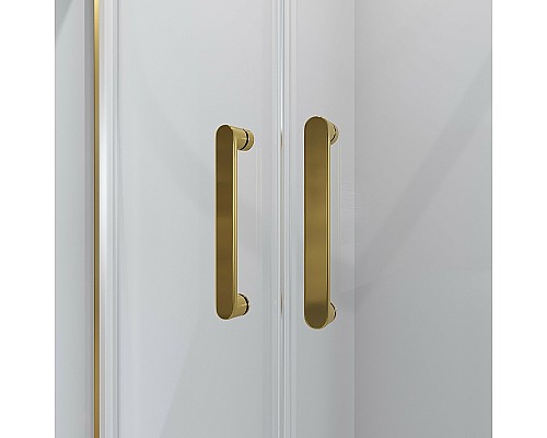 Душевой уголок Niagara Nova 100х100 NG-6407-08 GOLD профиль Желтое золото стекло прозрачное