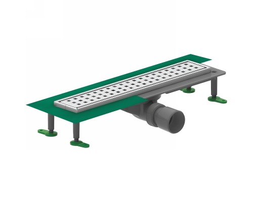 Душевой лоток Ctesi Way Square 70 BK4024140 с решеткой Нержавеющая сталь