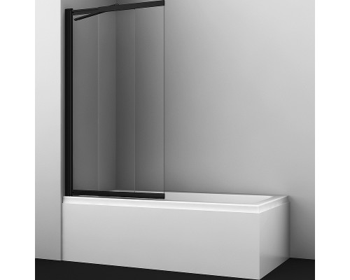 Шторка на ванну WasserKRAFT Dill 100 61S02-100 WasserSchutz Fixed профиль Черный стекло прозрачное