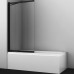 Шторка на ванну WasserKRAFT Dill 100 61S02-100 WasserSchutz Fixed профиль Черный стекло прозрачное