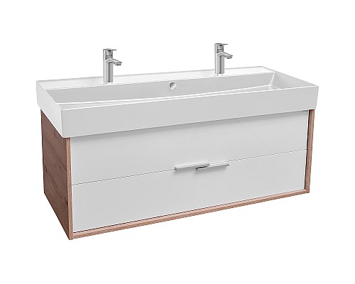 Тумба под раковину Jacob Delafon Vivienne 120 EB1669-E75-J5 подвесная Белая глянцевая Дуб давос натуральный