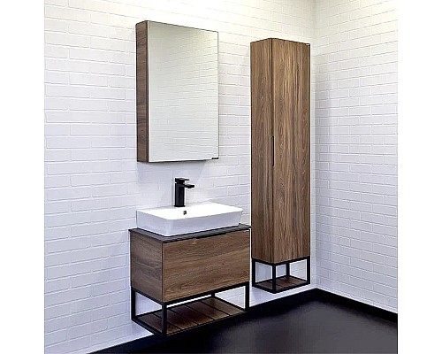 Тумба с раковиной Comforty Порто 60 00-00010677 подвесная Дуб темно-коричневый