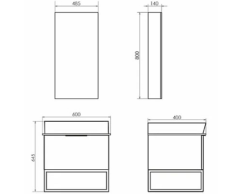 Тумба с раковиной Comforty Порто 60 00-00010677 подвесная Дуб темно-коричневый