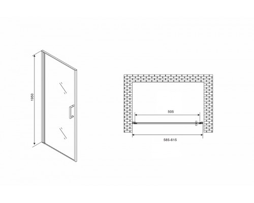 Душевая дверь Abber Sonnenstrand 60 AG04060M профиль Хром стекло матовое