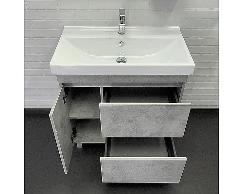 Тумба с раковиной Comforty Осло 80Н 00-00012959 Бетон светлый