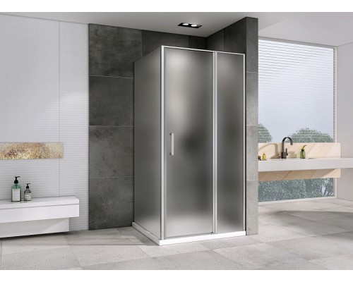 Душевой уголок Abber Sonnenstrand 120x80 профиль Хром стекло матовое