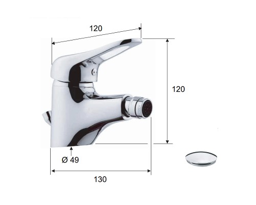 Смеситель для биде Remer Kiss K20 Хром