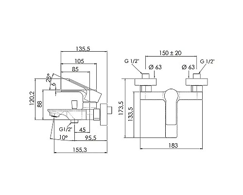 Смеситель для ванны Remer Energy EY02BO Белый матовый