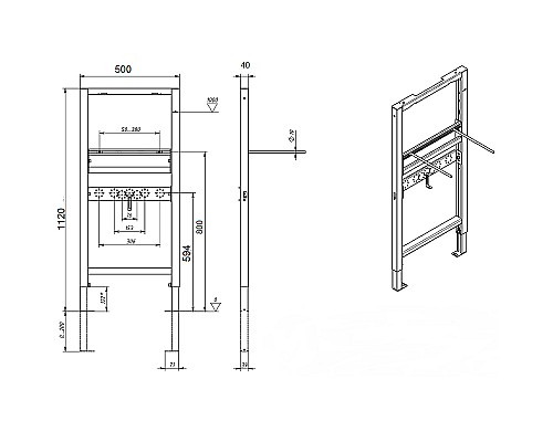 Монтажная рама Aquatek INSR-0000001 для раковины Синяя