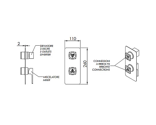 Смеситель для душа Remer Absolute AU92KB Хром